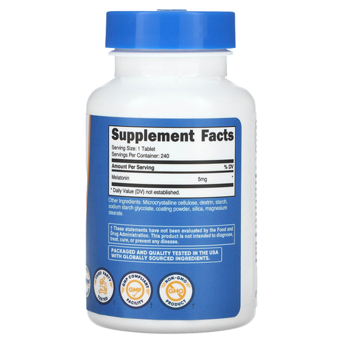 Nutricost, Мелатонин, 5 мг, 240 таблеток