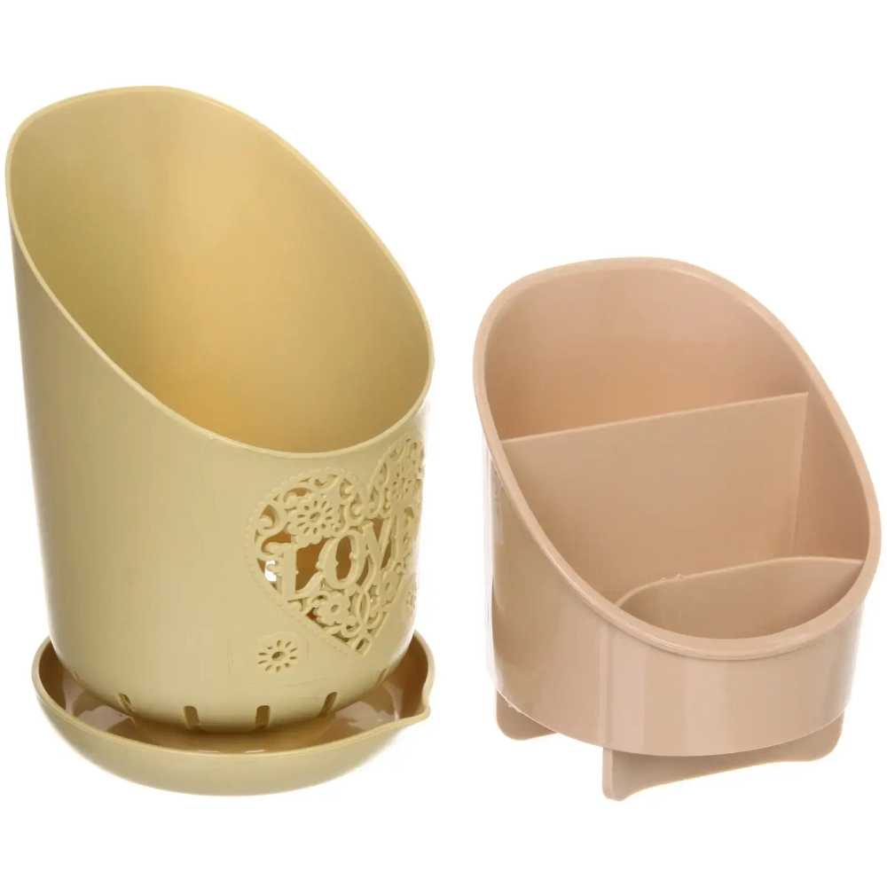 Подставка для столовых приборов «SEGRETO» 19*13см 3секции оливковая