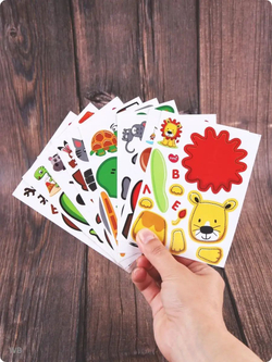 Аппликации для детей: развивающие наклейки с животными для малышей (А6, 9 листов)ющие наклейки для малышей А6