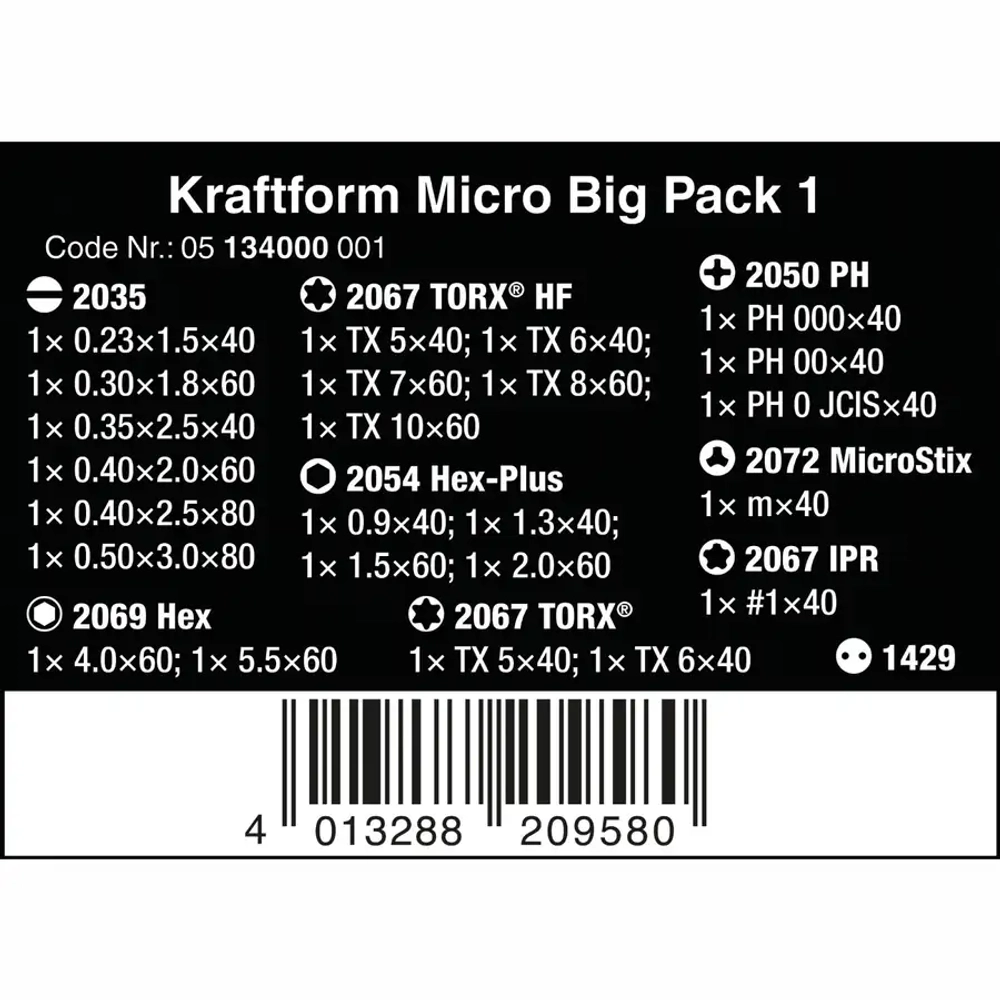 Набор отверток для электронщиков Kraftform Micro WERA 05134000001