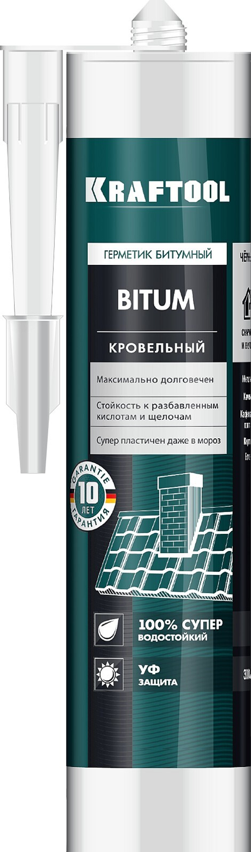 KRAFTOOL Bitum, 300 мл, черный, битумный герметик (41261)