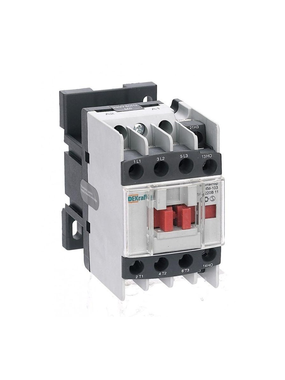 Контактор КМ-103 18А кат. 220В AC 1НО+1НЗ AC-3 DEKraft 22113DEK