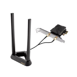 Сетевой адаптер WiFi Сетевой адаптер ASUS PCE-BE92BT, Wi-Fi 7 + Bluetooth, PCI-E, (802.11be), 2.4 / 5 / 6 ГГц, антенна - внешняя