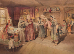 Лебедев К.В. (1852–1916). В светлице (В тереме). Россия, 1907 г. Бумага, хромолитография.