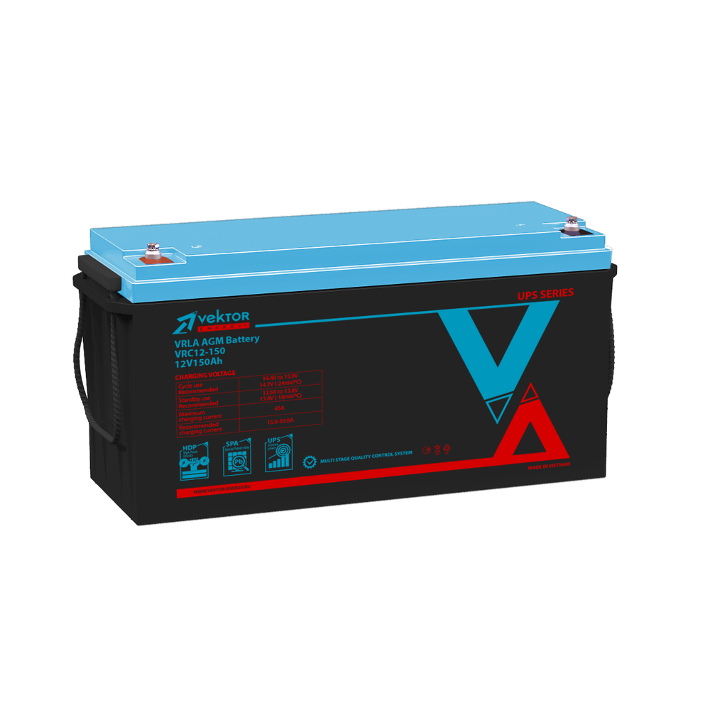 Аккумуляторная батарея VEKTOR ENERGY VRC 12-150 (150Ah / 12V / AGM+CARBON)