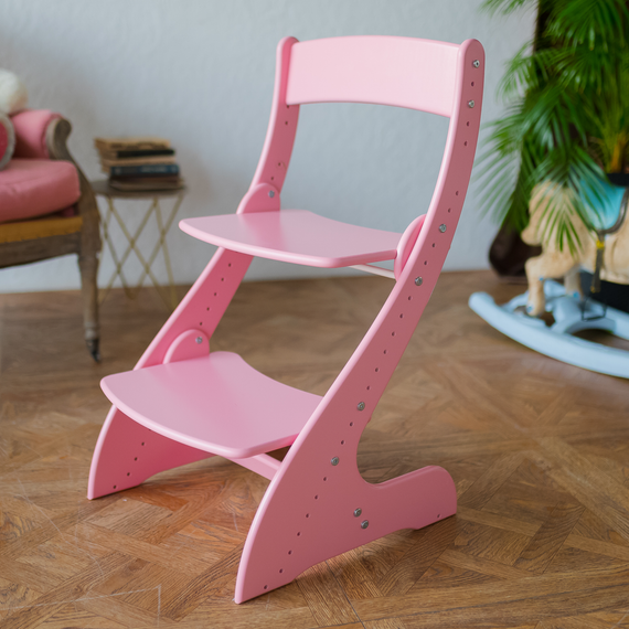 Растущий стул "ПАВЛИН", светло-розовый (Фабрика Друг Кузя) - фото: 1 Растущий стул "ПАВЛИН", светло-розовый - фото: 1