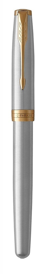 Ручка роллер Parker Sonnet Stainless Steel GT 1931506, стержень: F, цвет чернил: black, в подарочной упаковке