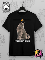 Футболка русская голубая кошка