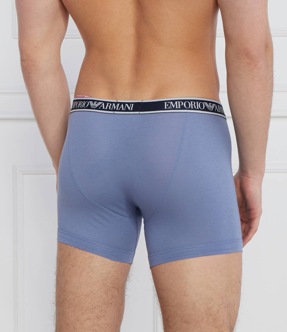 Трусики-боксеры 3шт. Emporio Armani - голубой(111473 3F717)