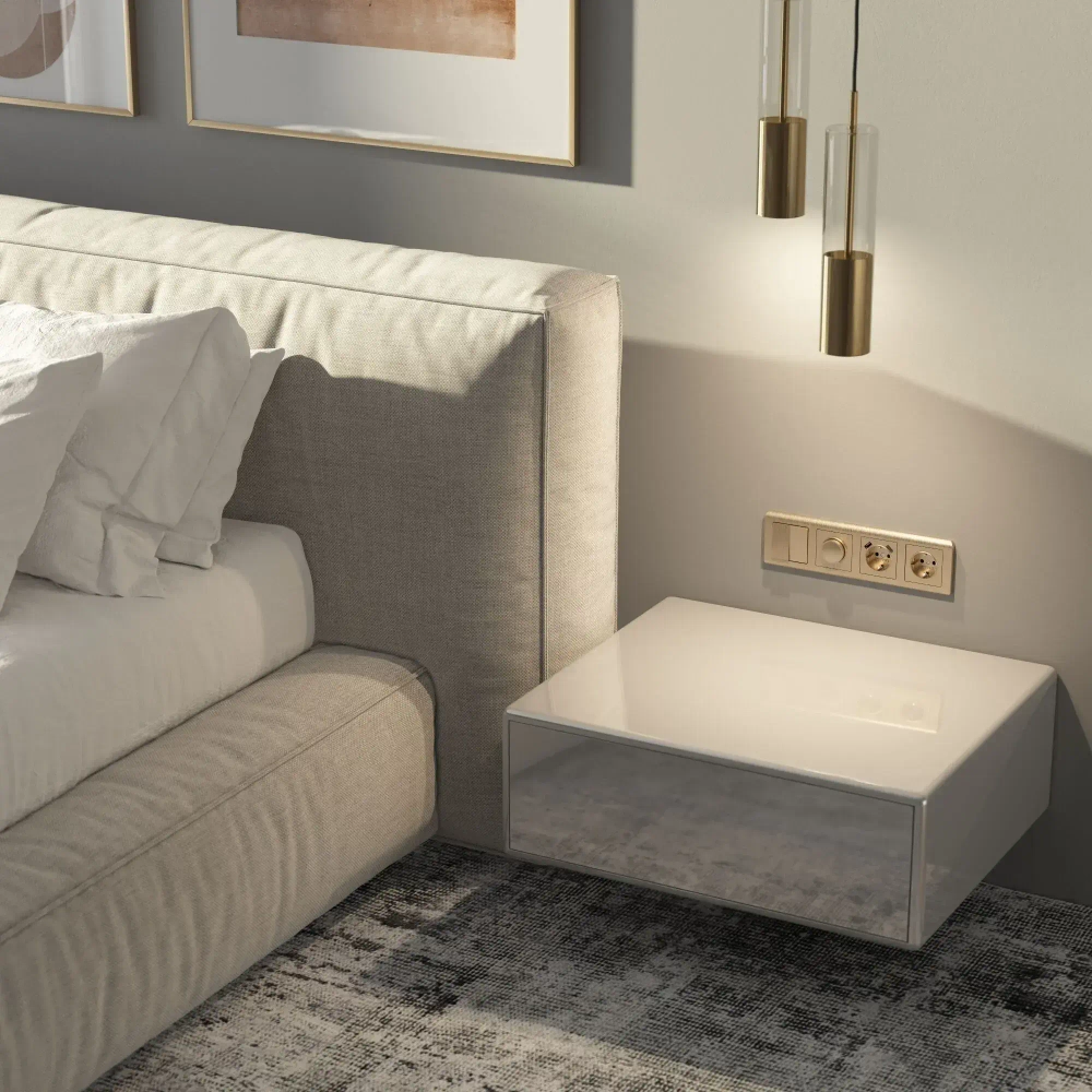 Рамка на 4 поста Stream (шампань) W0042111