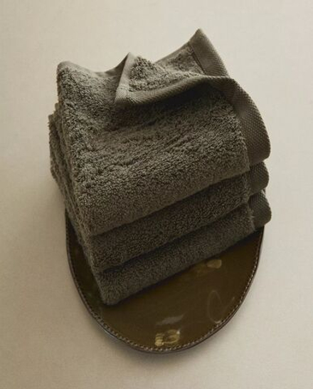 Zara Home - Набор полотенец для рака из хлопка высокого качества (набор из 3 шт.), серый, 30х30 см