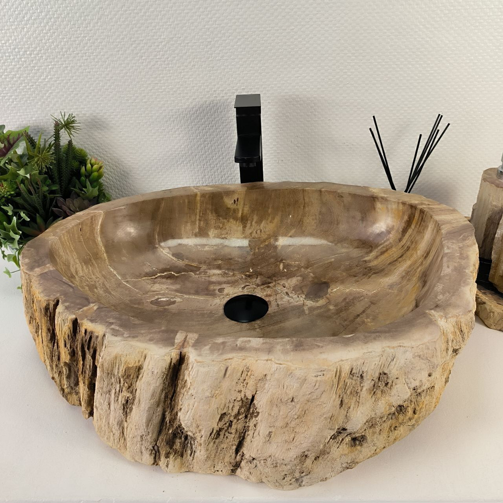 Каменная раковина из окаменелого дерева OD-04824 (60*55*15) 0176 из натурального камня