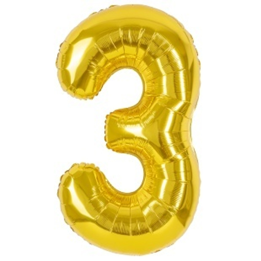 К Цифра 3 Золото 40''/102 см.