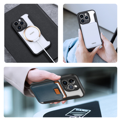Прозрачный чехол книжка черного цвета с поддержкой MagSafe от Dux Ducis для iPhone 14 Pro, серия Skin X Pro Series Case