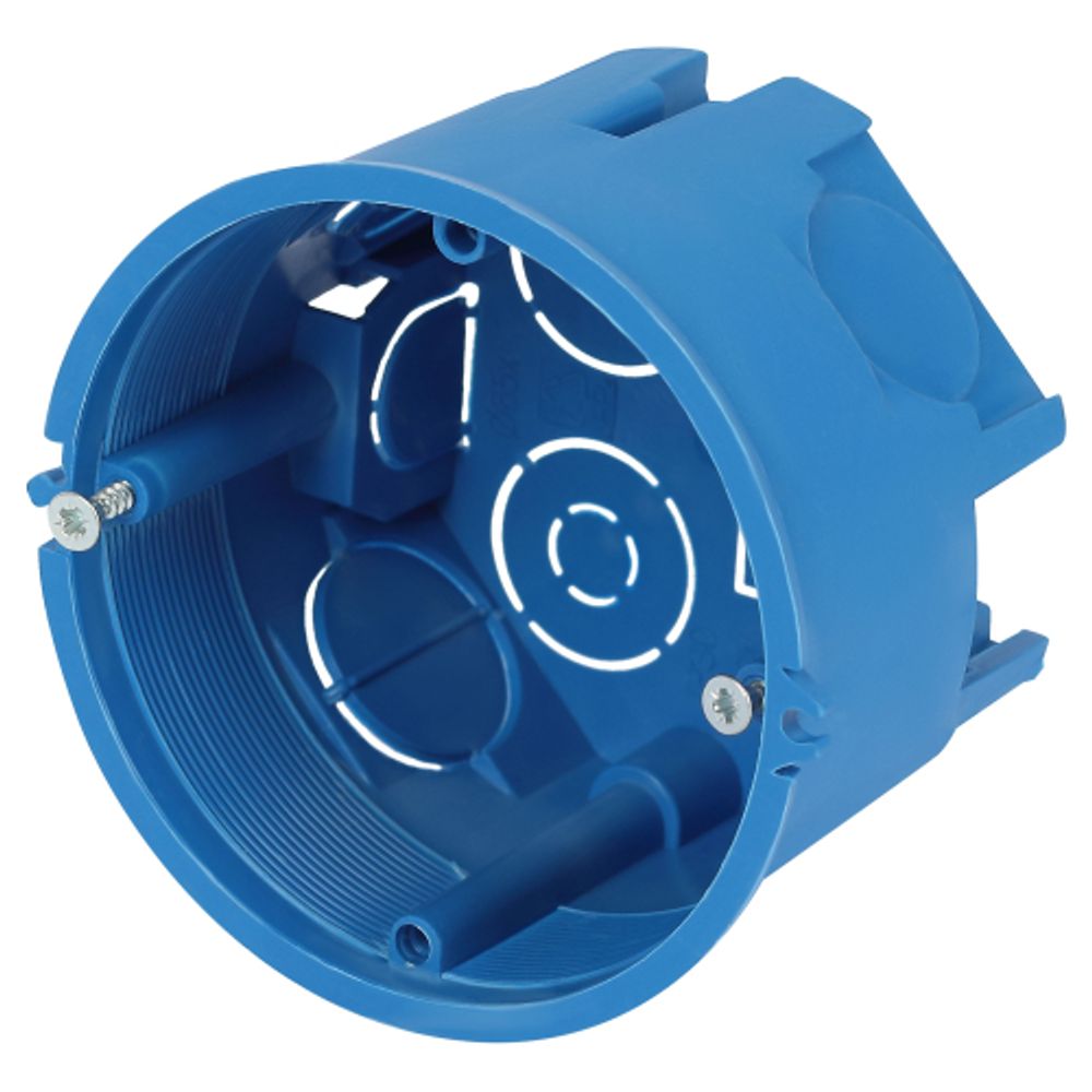 Коробка установочная ЭРА KUT-68-45-blue синяя 68х45мм для твердых стен саморезы IP20 | Коробки монтажные установочные для твердых стен