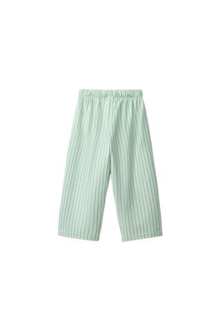 ZARA БРЮКИ RELAXED В ПОЛОСКУ, СВЕТЛО-ЗЕЛЕНЫЙ