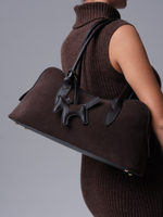 Замшевая сумка DBR 31168 темно-коричневый велюр