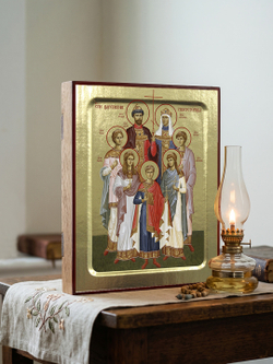 Икона Царственных Страстотерпцев, на дереве: 125 х 160 (Синопсисъ)