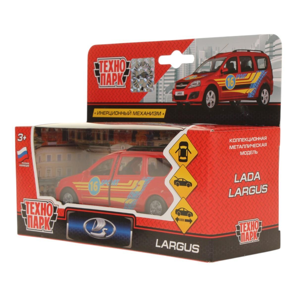 Модель ин. мет. "Lada Largus. Спорт" 12см, открыв. двери и багажник, в коробка (Технопарк)