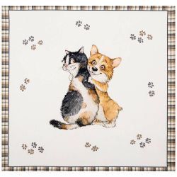 НАБОР САЛФЕТОК ИЗ 2-Х ШТ "ДРУЖБА",40Х40СМ, 100% ХЛОПОК,ТВИЛ, БЕЛЫЙ