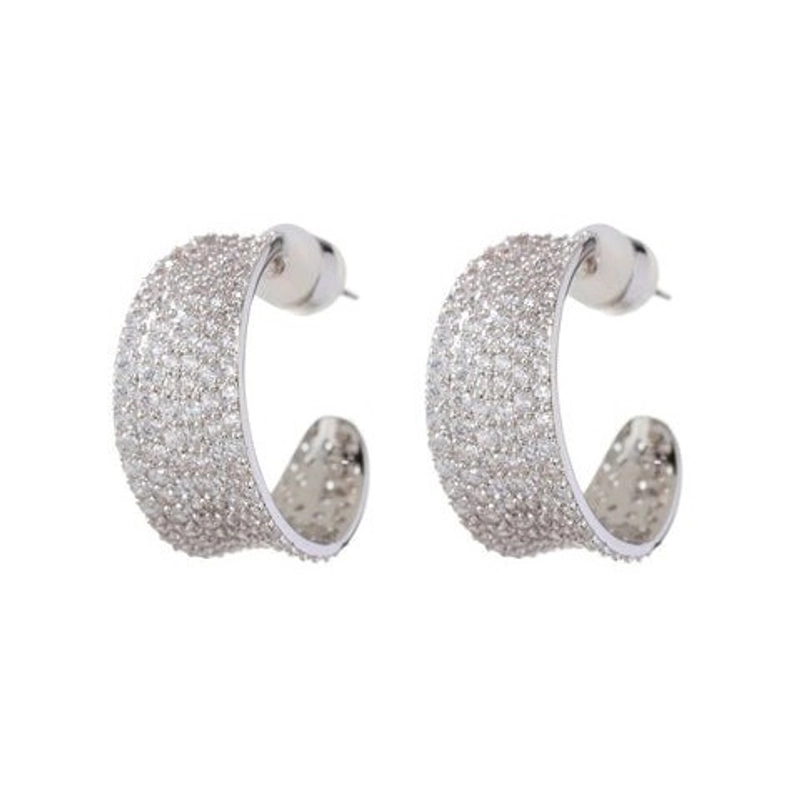 Серьги-кольца Блестящая Марго  – Серебро