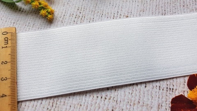 Резинка вязаная, ш. 4,5 см, белый