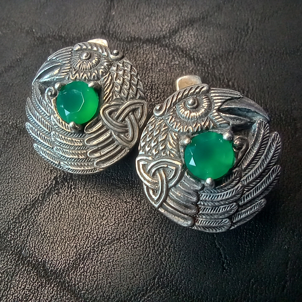 Серьги короткие "Вещие вОроны"