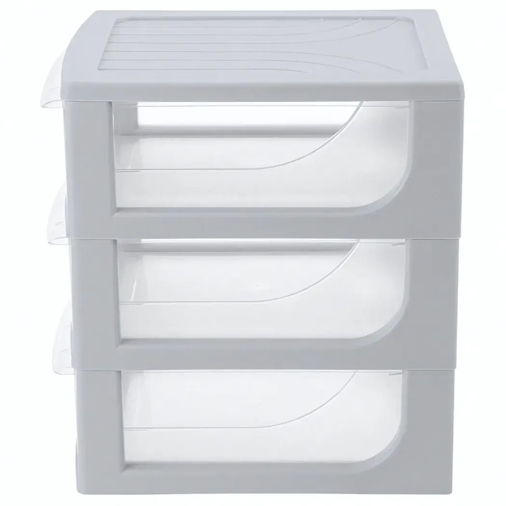 Комод - органайзер «Econova», 3 ящика, формат А5, цвет светло-серый, 19,5*25,4*26,4см