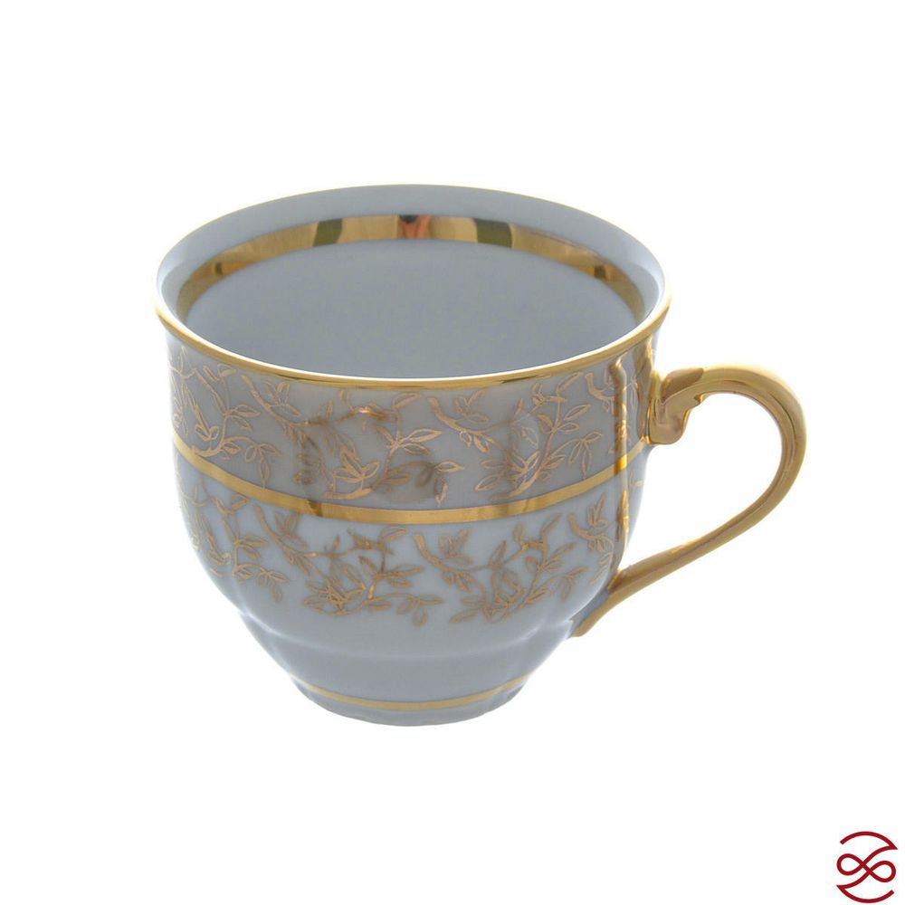 Кофейный сервиз мокко Queen's Лист Бежевый 6 персон 15 предметов