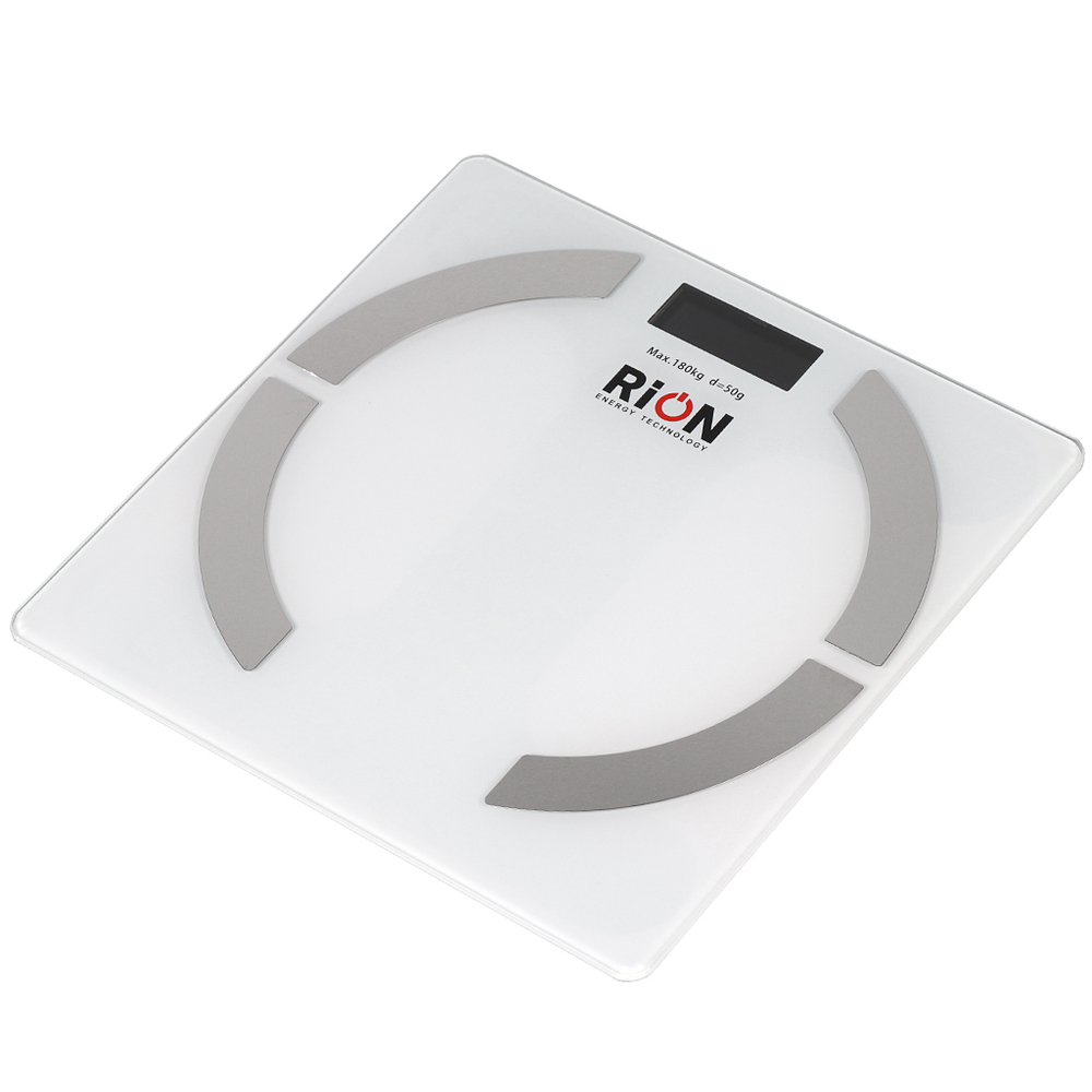 Весы напольные электронные, Rion, Baobo-3W, стекло, до 180 кг, Bluetooth, LCD-дисплей, бел