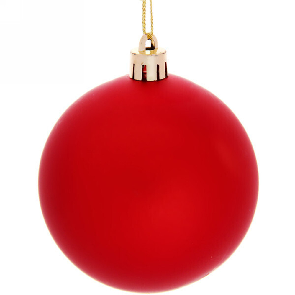 Новогодние шары 7 см (набор 3 шт) «Матовый», красный