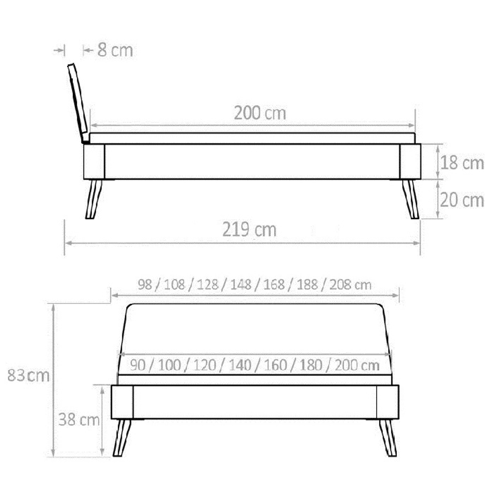 Кровать из массива дуба Lugos'Art One