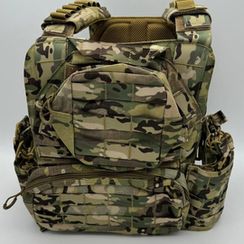 Жилет (плитник быстросъемный YAKEDA разгрузка) с подсумками на спине, мультикам