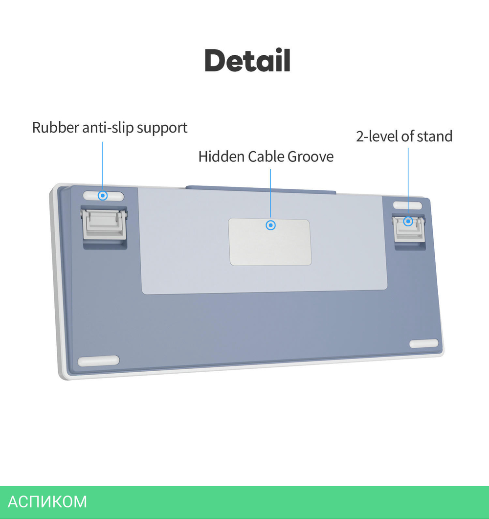 Клавиатура Royal Kludge RK-M75 K Silver switch/Taro milk