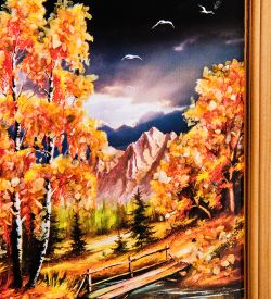 AMB-74/26 Картина «Красота природы» (с янтарной крошкой) дер.краш.рамка 12х15