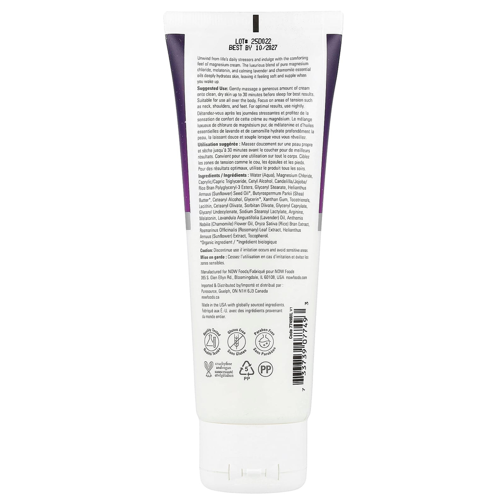 NOW Foods, Solutions, NiteZen™, крем для тела с магнием, 113 г (4 унции)