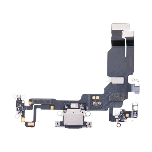 Шлейф для Apple iPhone 15 на системный разъем/микрофон Черный - Премиум