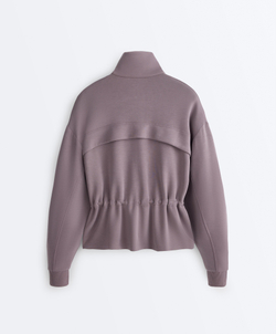 Oysho Мягкая куртка с регулируемой талией и высоким воротником, серо-сиреневый