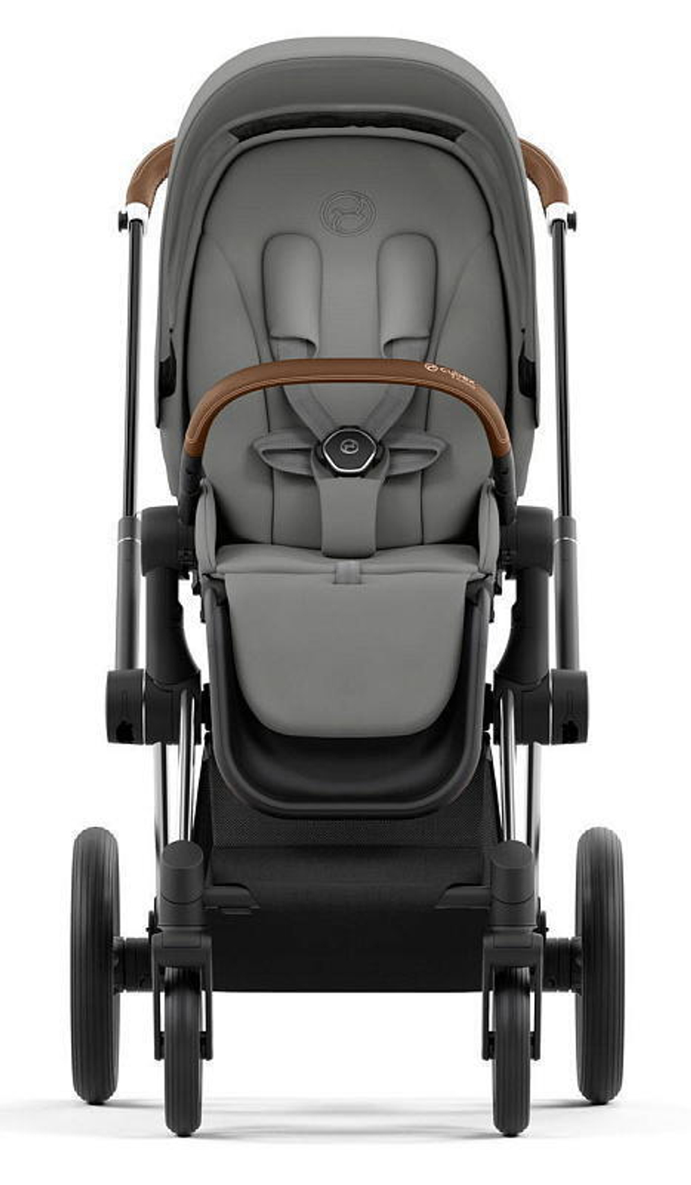 Коляска 3 в 1 Cybex Priam IV Chrome Brown complete и автокресло Cloud T i-Size Platinum White Plus Mirage Grey