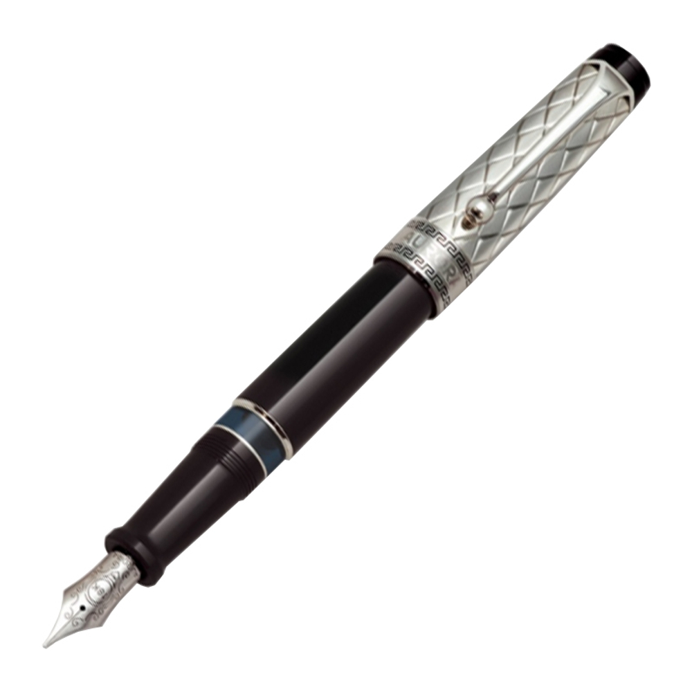 Перьевая ручка Aurora Optima Riflessi Black CT, перо - F, в подарочной коробке