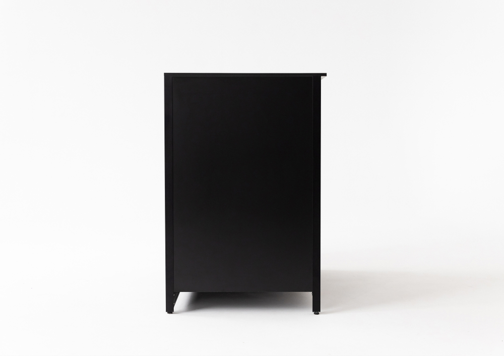 Шкаф напольный Lounge D-03, 90 см, черный/черный мрамор