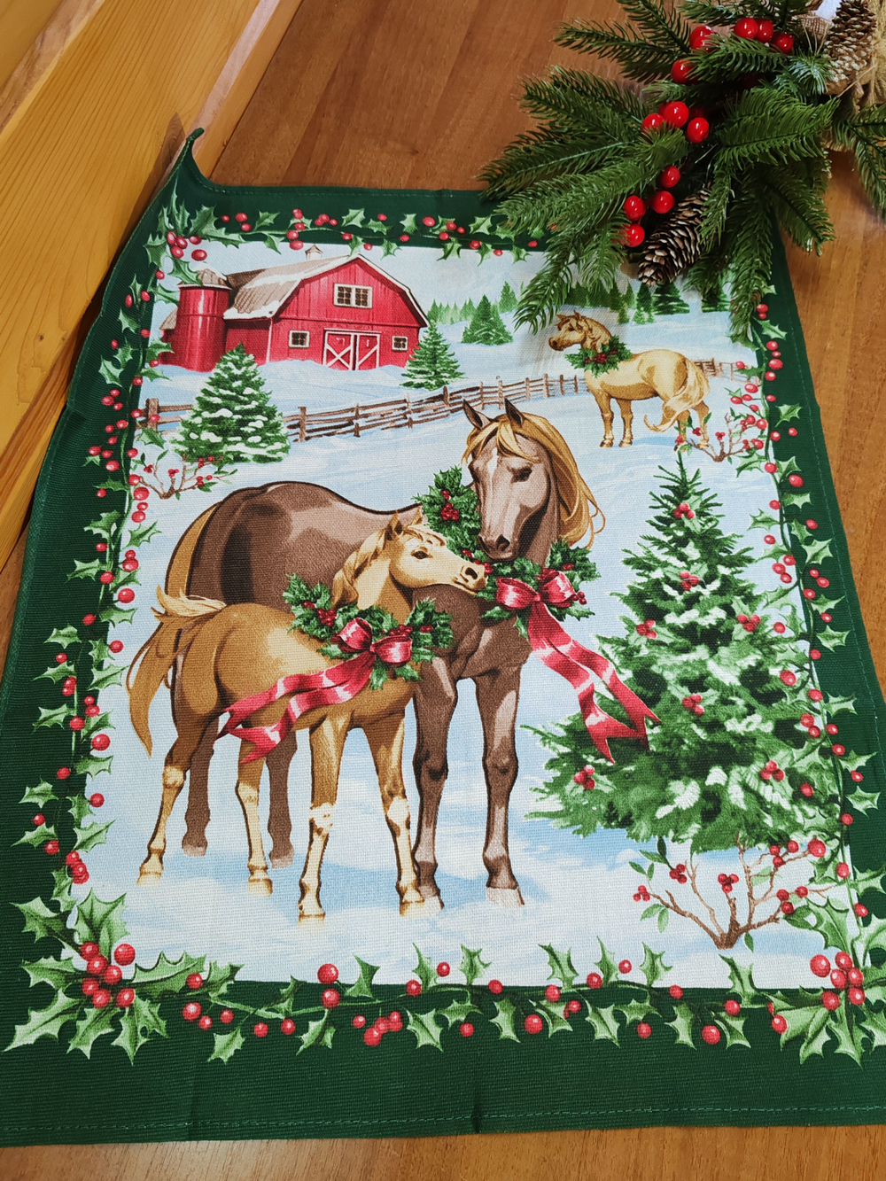 Набор полотенец "Волшебство Нового года", 3шт, рогожка