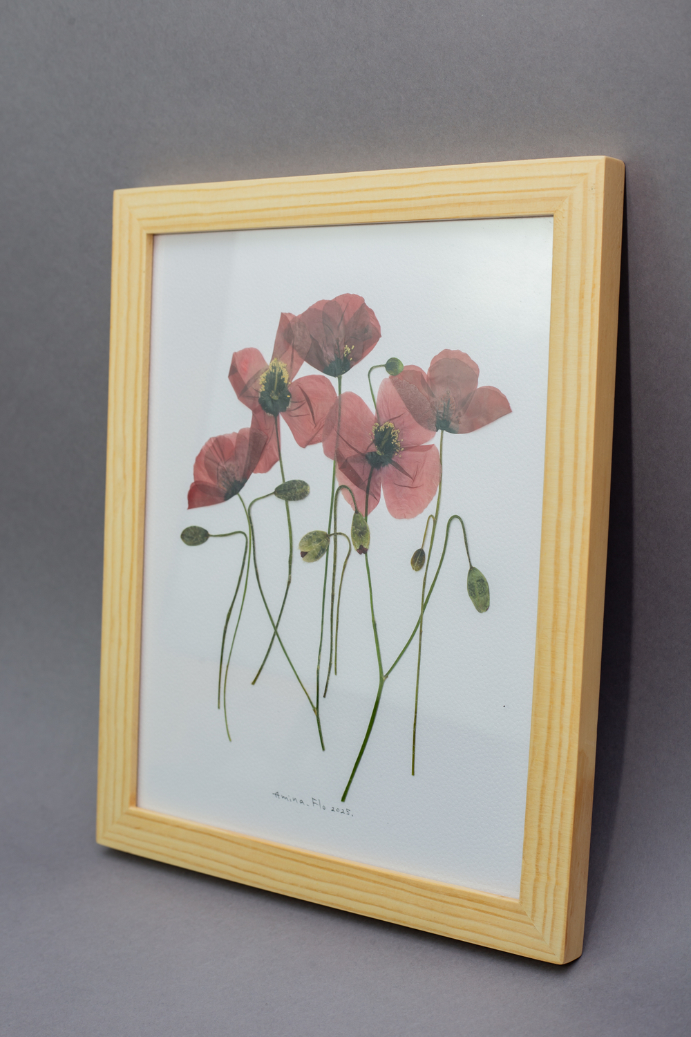 Маки. Картина из цветов в рамке