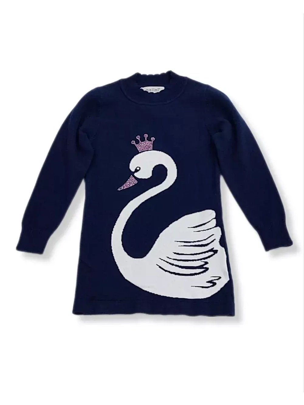 Детская кофта для девочки с лебедем.