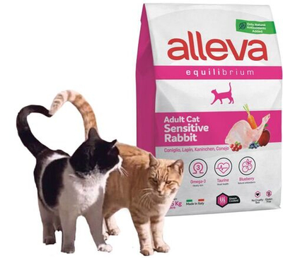 Корм Аллева Эквилибриум Сенситив для взрослых кошек, с кроликом, 1,5 кг