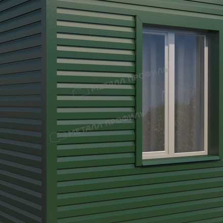 Сайдинг металлический Корабельная доска VIKING MP 0,45мм RALL 6005-Зеленый мох