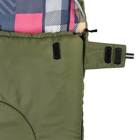 Спальный мешок OLYMPUS Wide Plus 300 (220х106, холлоф., зеленый/город) (T-HS-SB-OWP-300-NC) Helios