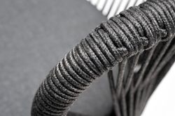 "Венето" обеденная группа на 6 персон со стульями "Милан", каркас темно-серый, роуп темно-серый