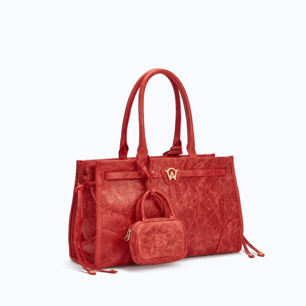 MANC КОЖАНАЯ СУМКА "ZOUZOU", КРАСНЫЙ