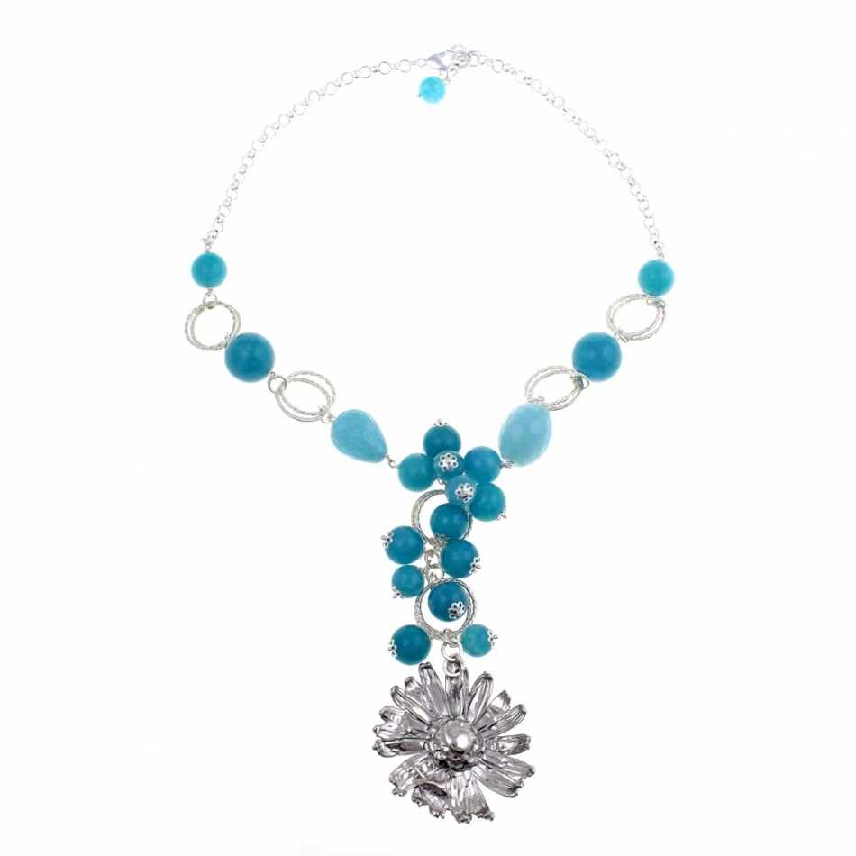 Колье в виде цветка Ester Bijoux Маргаритки CL969-S/BL BW